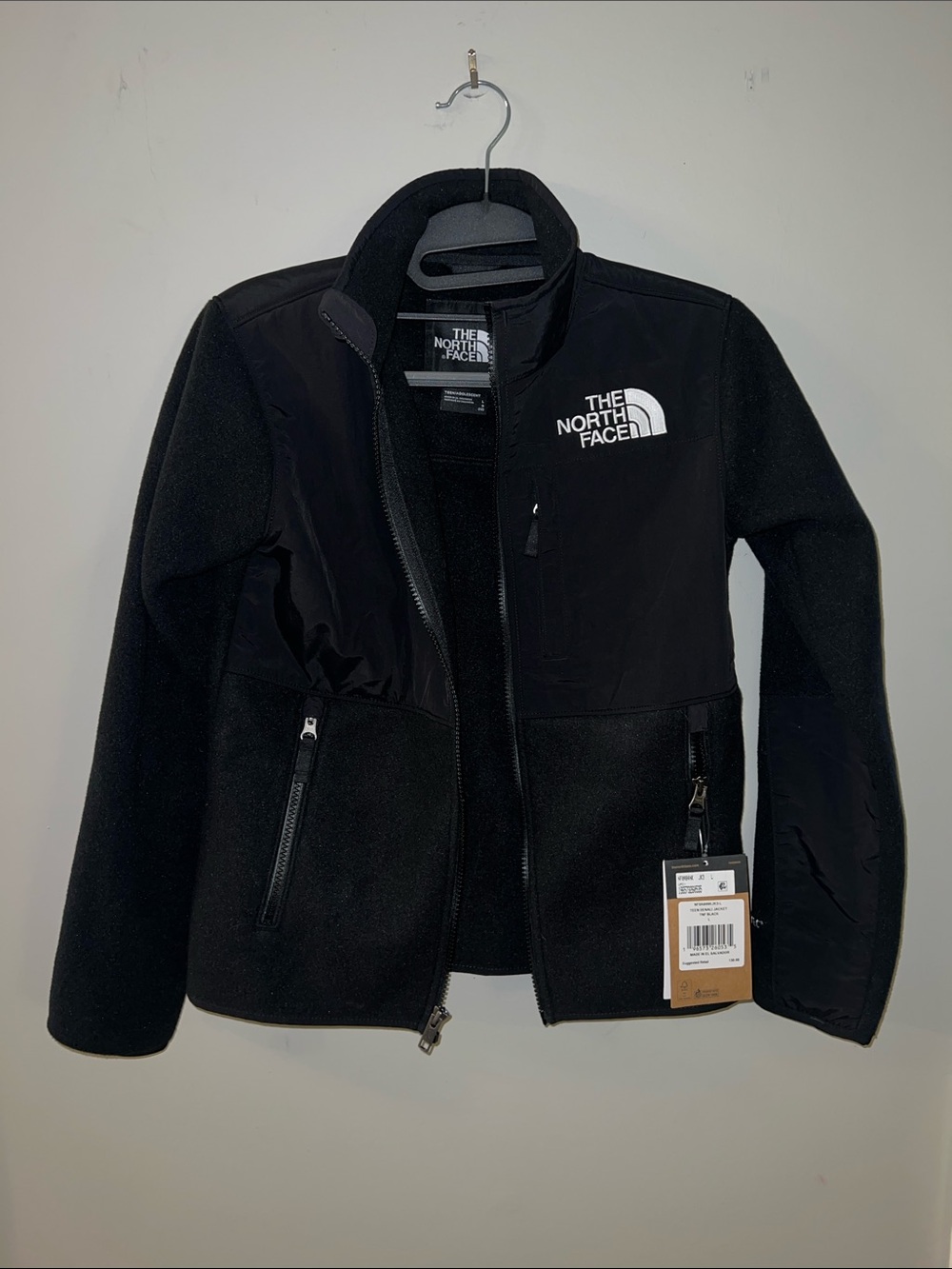 The North Face Teen Denali Jacket Black Breathable Polartec Size L